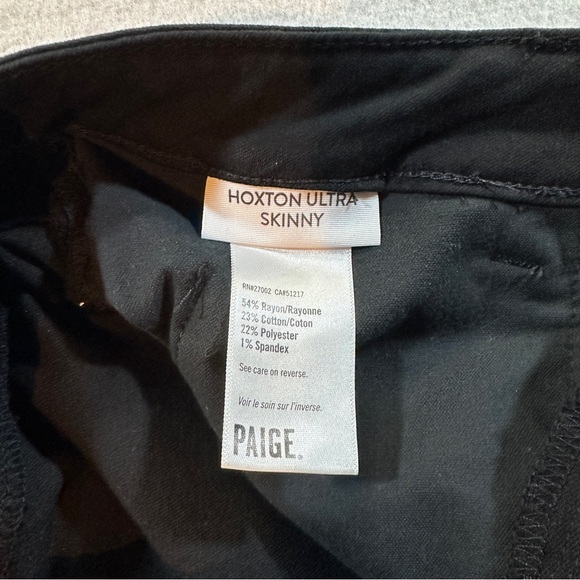 Paige Hoxton Ultra Skinny Jeans Women’s 30 Velvet Onyx Black Stretch Denim - Picture 7 of 16